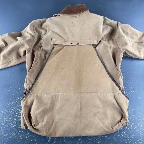 VTG Carhartt Hunting Jacket Men XL Tan Canvas Bird Corduroy Yoked Union Made USA - Picture 7 of 12